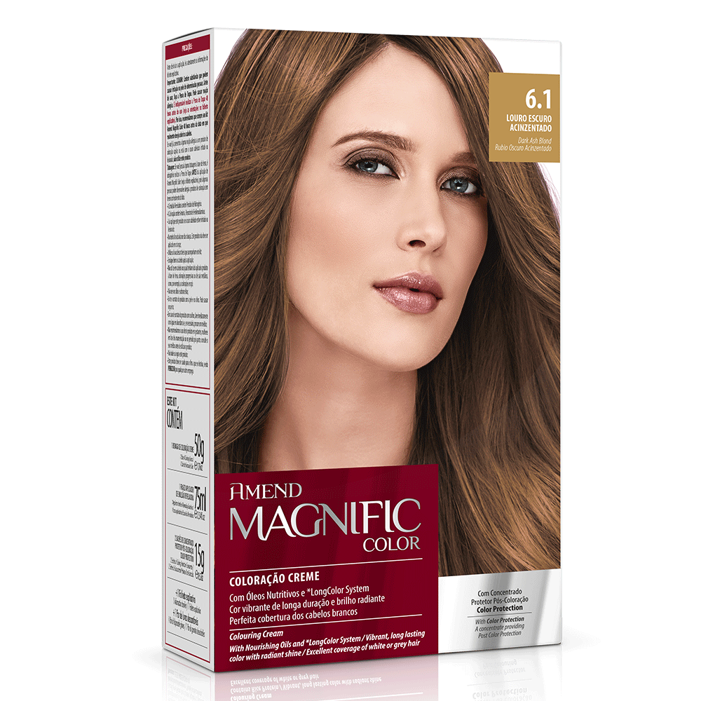 Kit Coloração Amend Magnific Color 6.1 Louro Escuro Acinzentado